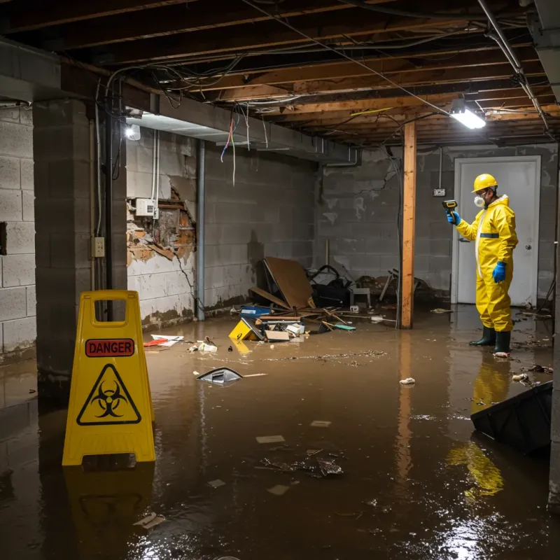 Flooded Basement Electrical Hazard in Davie County, NC Property